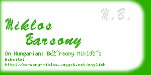 miklos barsony business card